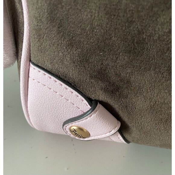 Juicy Couture Classic Juicy Lover Daydreamer Tote Bag Chocolate Pink Velour NEW - Picture 7 of 16